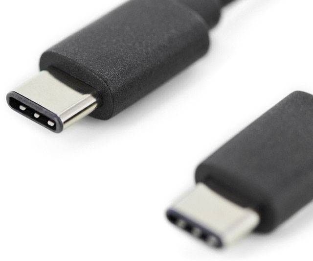 Digitus USB cable USB 2.0 USB-C® plug, USB-C® plug 1.00 m Black Shielded AK-880908-010-S-2