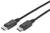 Two DisplayPort cables with black connectors, which are used for connecting computers to monitors or other display devices.