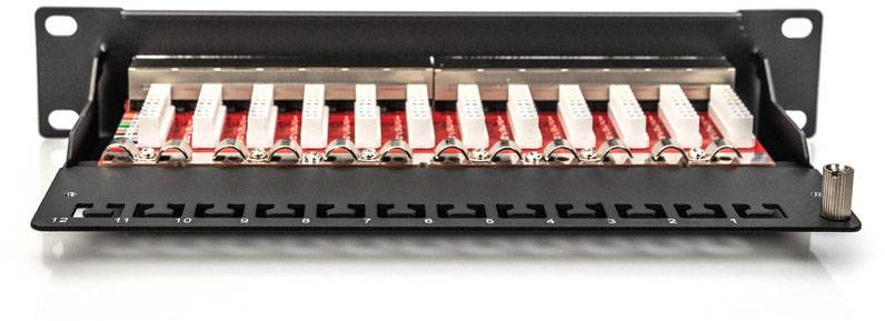 Digitus DN-91612S-EA 12 ports Network patch panel 254 mm (10") CAT 6A 1 U Black Equipped