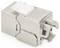 A metal RJ45 network plug, suitable for connecting Ethernet cables.