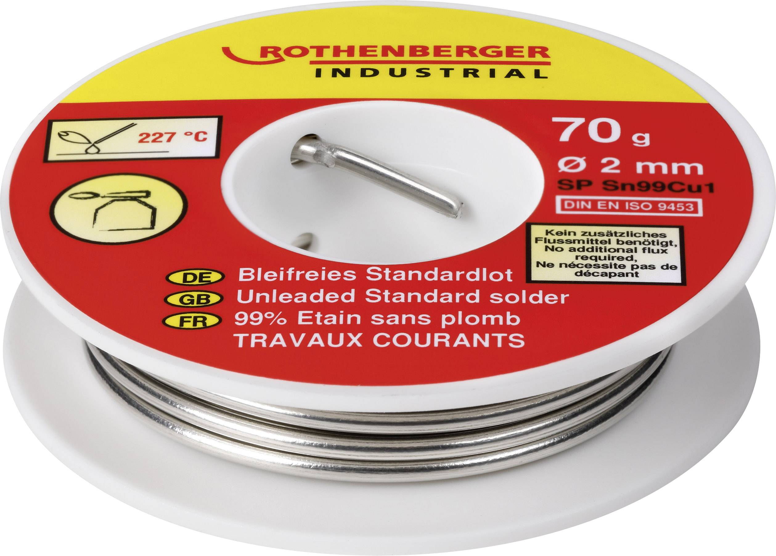 Rothenberger Industrial Bleifreies Standardlot 70g Solder, leadfree SN99Cu1