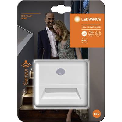 'LEDVANCE Nightlux Stair' Sensor Light: LED Light with Motion Sensor for Stair Lighting, 10 lumens, 0.3 watts, 4000 K, IP54 waterproof.