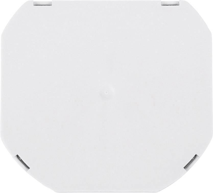 A white, square plastic casing with rounded corners and small slots along the sides.