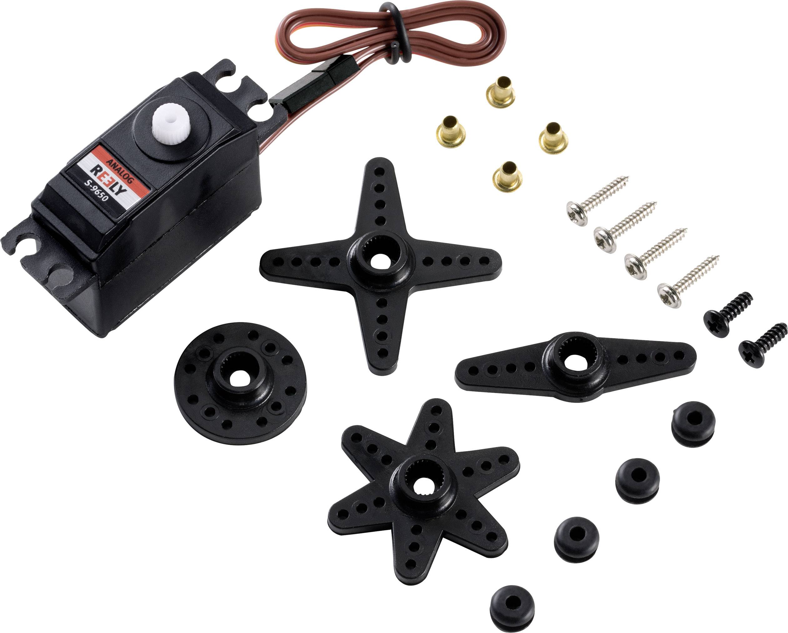 Reely Midi servo Analogue servo Gear box material Plastic Connector system JR