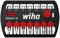 Black bit set by Wiha with eight different bits in red-marked holders. Brand name 'Wiha' highlighted in the centre.