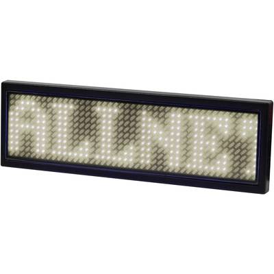 Luminous LED display with the text 'ALINE' on a black background.