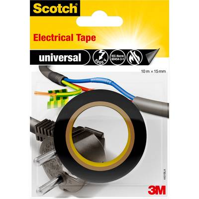 3M universal 4401BLA Electrical tape Scotch® Black (L x W) 10 m x 15 mm 1 pc(s)