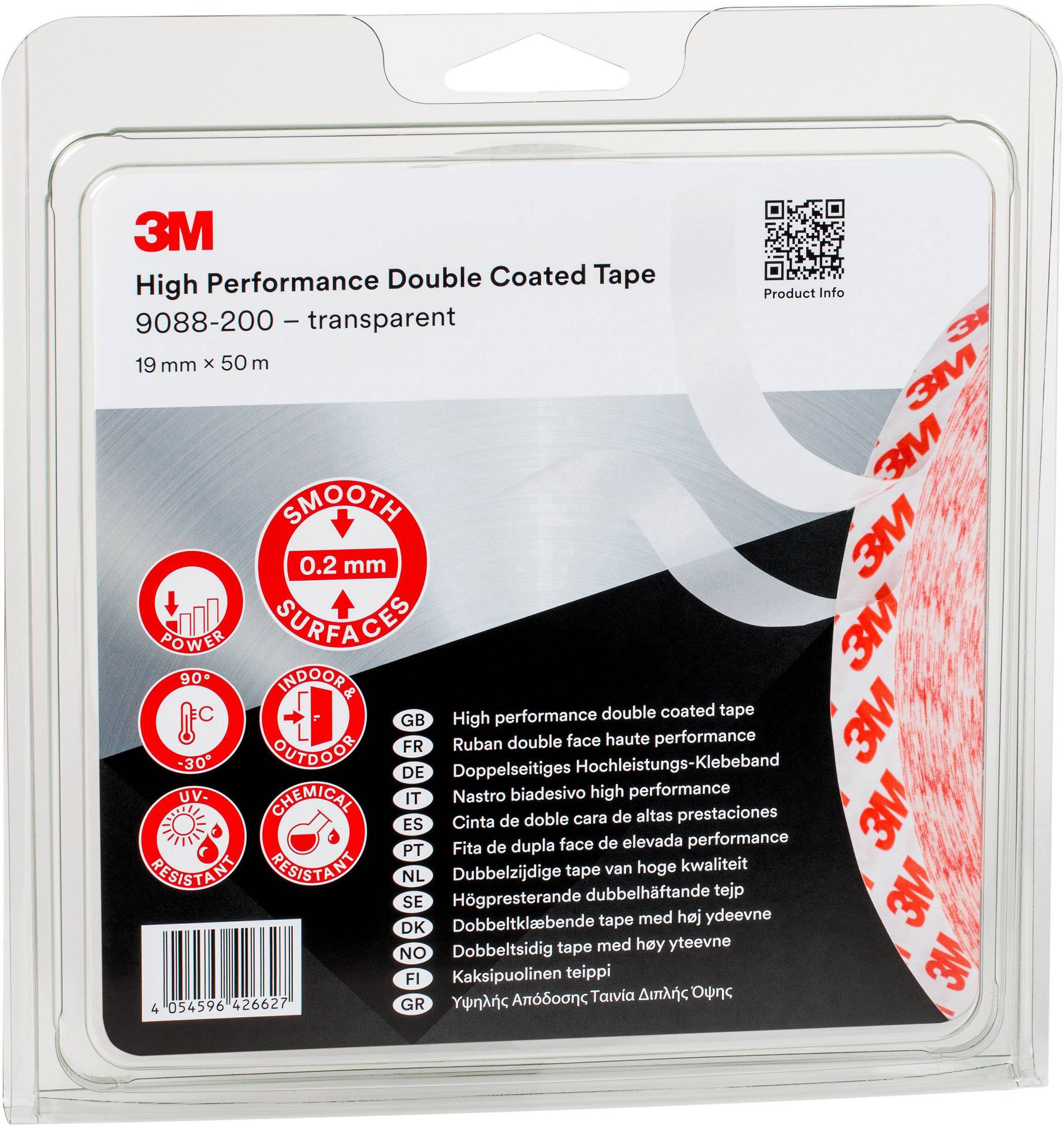 Double sided tape 3m ™ 9088-200 Transparent Roll by 50mt for Universal Use 