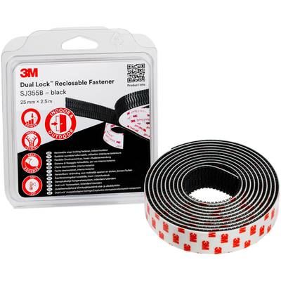 3M Dual Lock Hook-and-loop tape stick-on  (L x W) 2.5 m x 25 mm Black 1 pc(s)