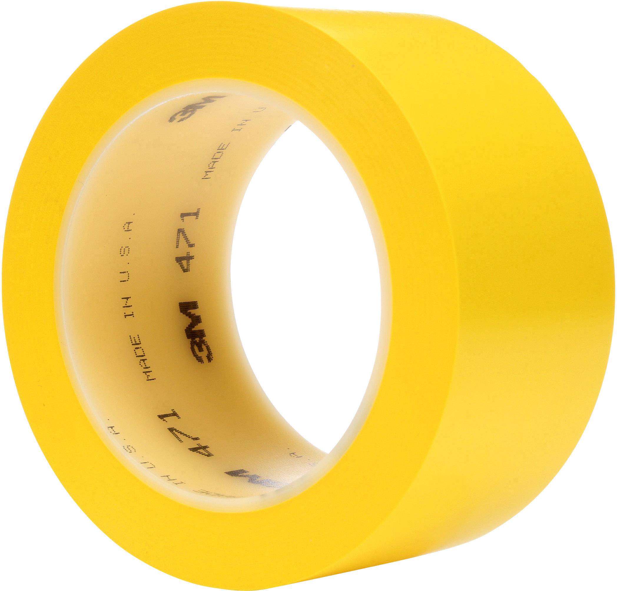 Yellow adhesive tape by 3M, model number 471, manufactured in the USA.