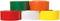 Five coloured adhesive tapes in red, green, orange, white, and yellow are stacked. They symbolise diversity and choice.