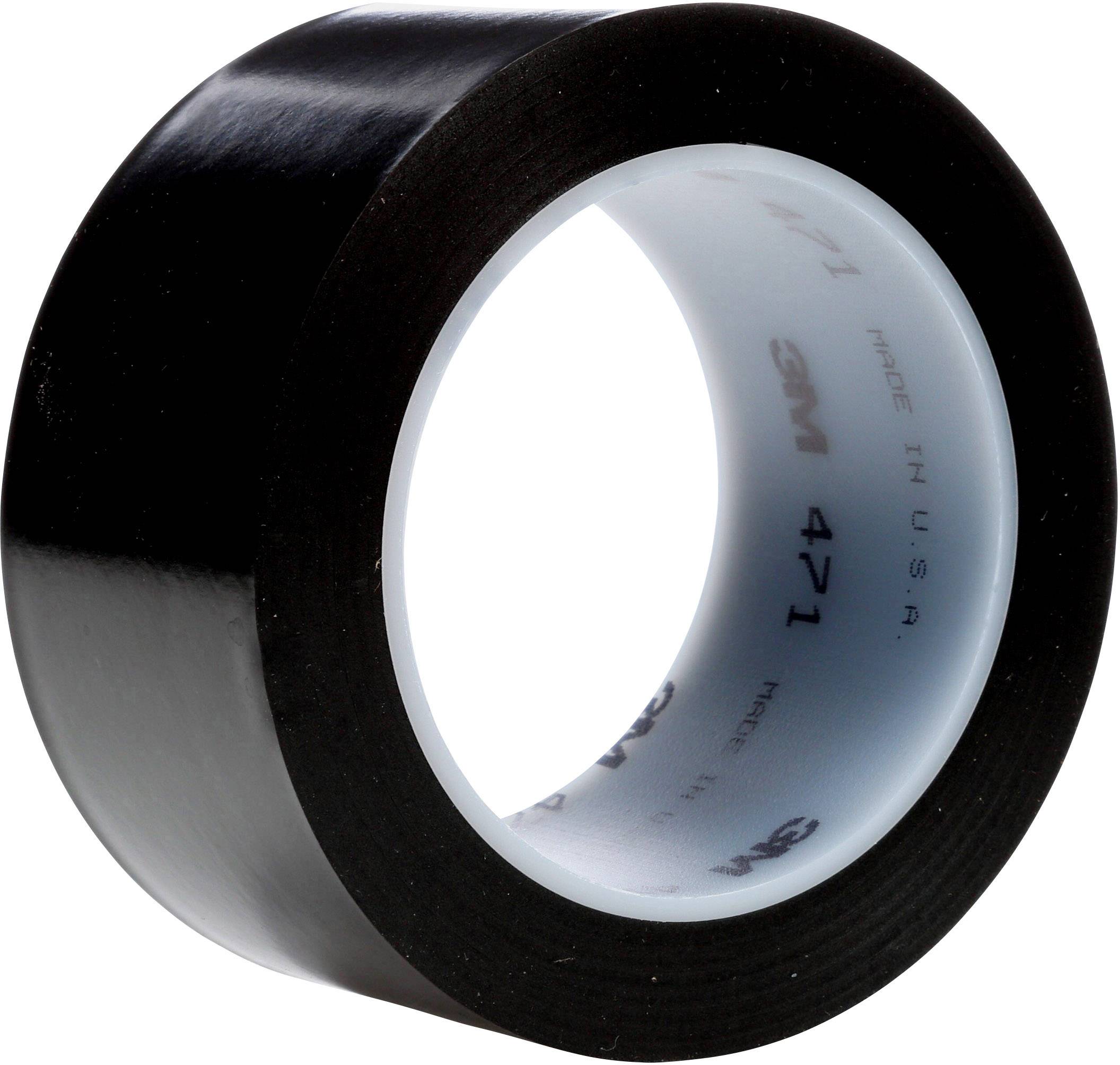 A roll of black adhesive tape, partially unrolled, on a light background.