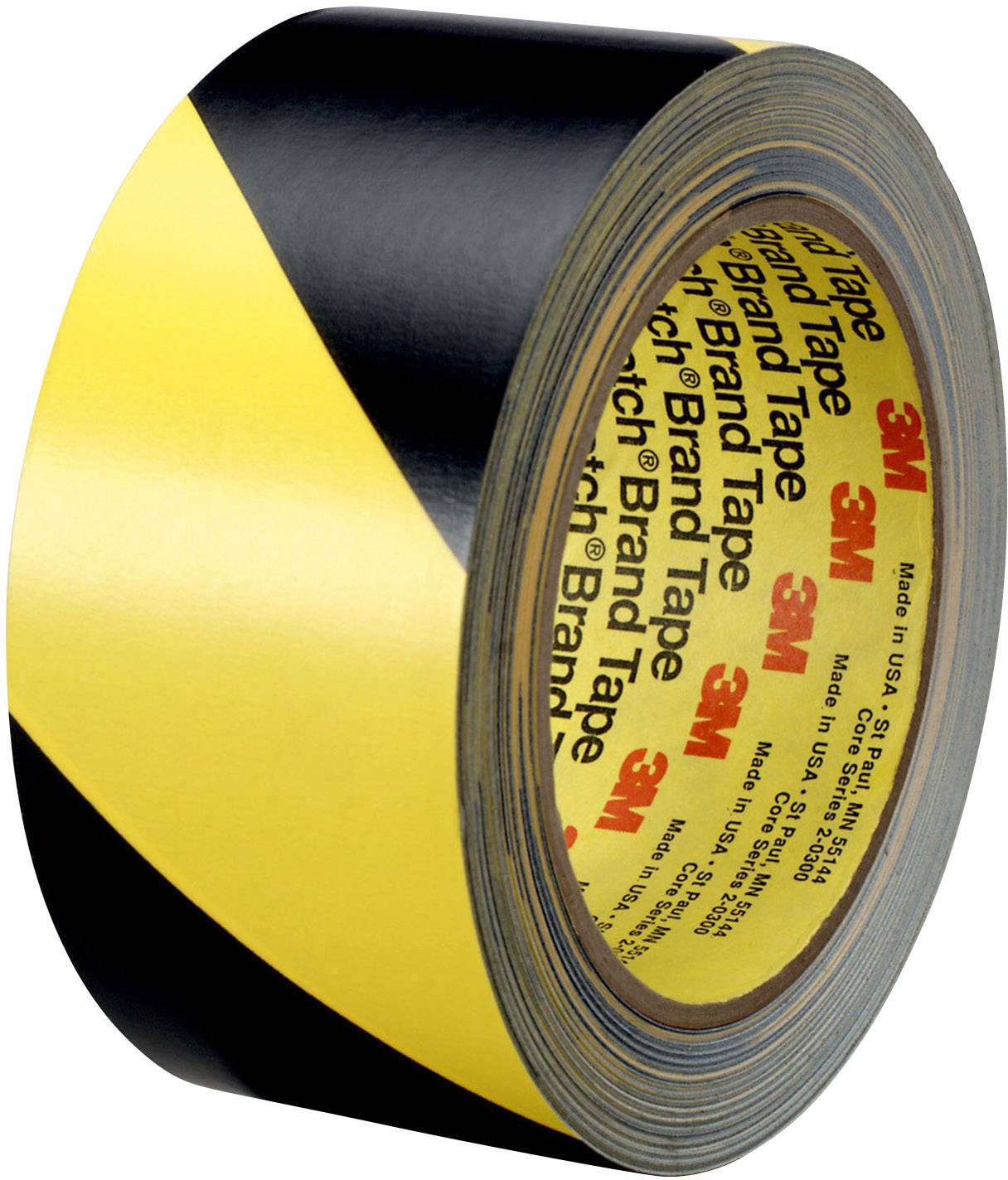 A roll of barrier tape with black and yellow stripes for safety markings.