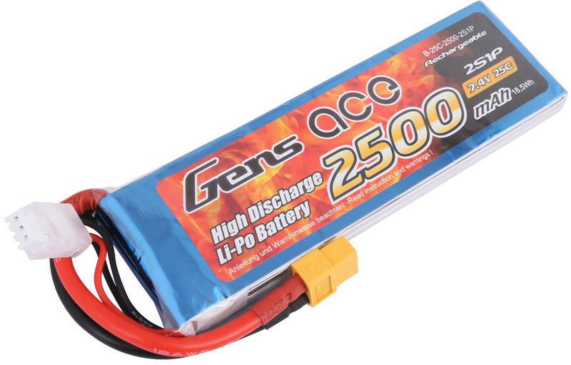 Gens Ace Scale Model Battery Pack Lipo 7 4 V 2500 Mah No Of Cells 2 25 C Softcase Xt60 Conrad Com