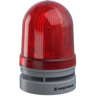 Red, cylindrical warning light from WERMA. It flashes to indicate a warning or alarm.