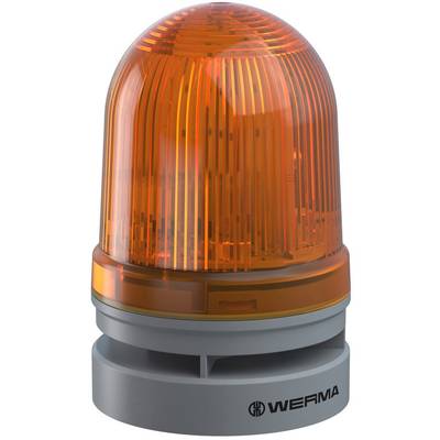 Orange warning light on a grey base, for signalising hazards or important messages. WERMA brand visible on the base.