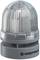 Transparent warning light with cylindrical base, ribbed glass shade and Werma logo. No indications of function or state are present.