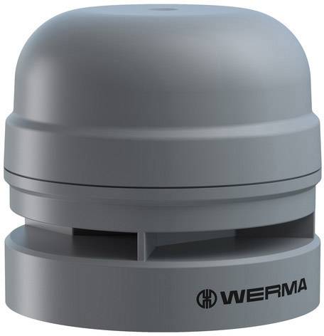 Stackable, grey warning tone alarm device from WERMA for acoustic signalling in industrial settings.