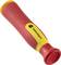 A red screwdriver handle with yellow accents, 'Toolcraft' brand name visible. Ergonomically shaped for better grip.