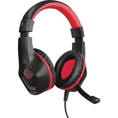 Trust GXT404R Rana Gaming  Over-ear headset Corded (1075100) Stereo Black, Red Microphone noise cancelling Volume contro