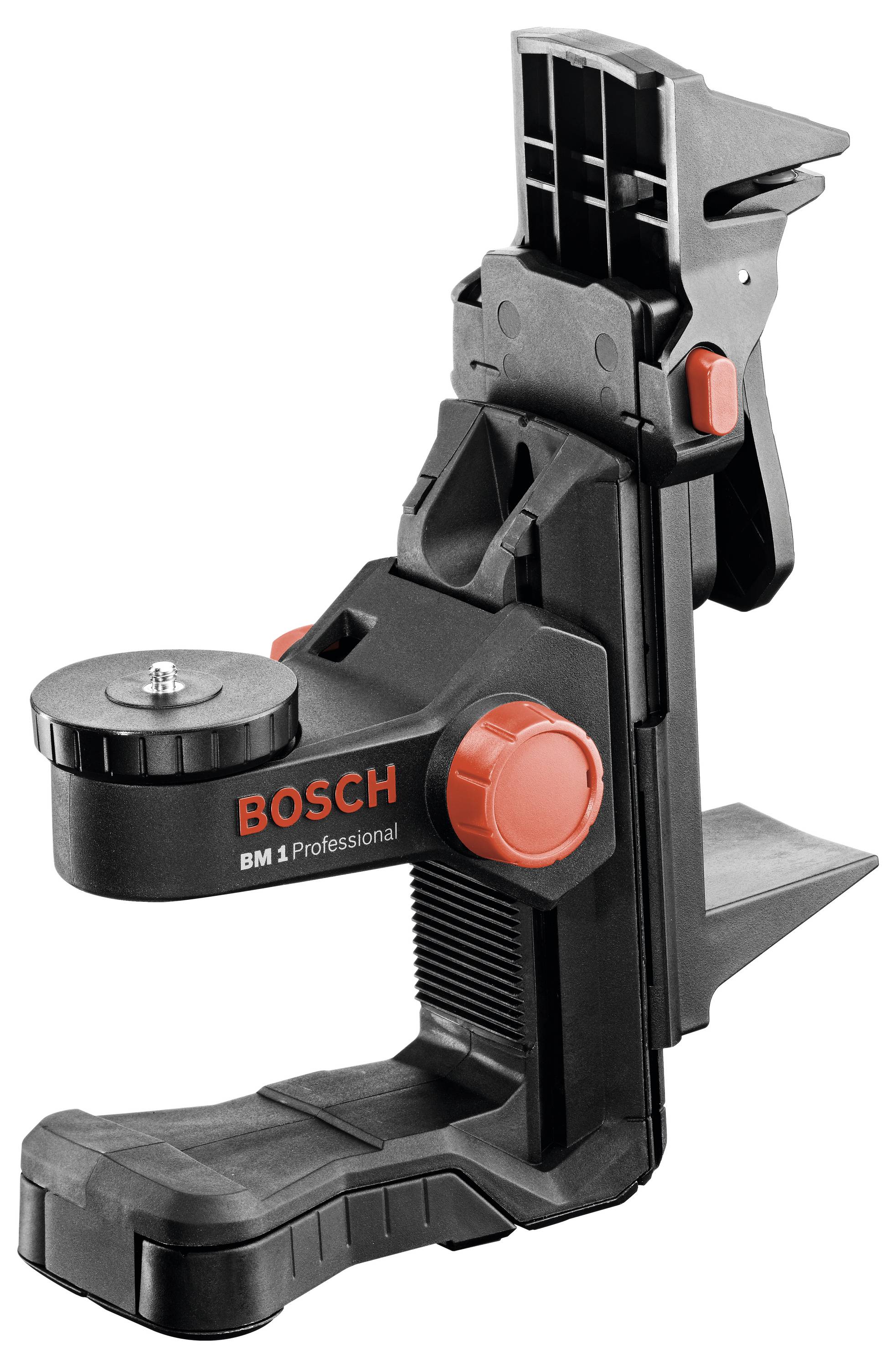 A professional tool holder with brand name and model number, primarily black with red accents, suitable for precise measurements.