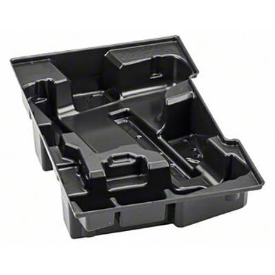 A black, moulded tray with multiple compartments for storing or protecting items.
