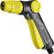 A yellow and black spray gun by Kärcher, used for cleaning purposes. Ergonomic design with adjustable nozzle opening.