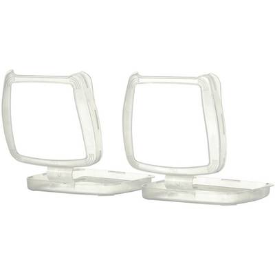 Two transparent plastic stands that can be used for positioning objects such as books or tablets.