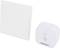 A white Zigbee receiver and a remote control for managing smart home lighting.