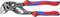'KNIPEX tool featuring adjustable pliers with red and blue rubberized handles, designed for gripping and twisting various materials.'