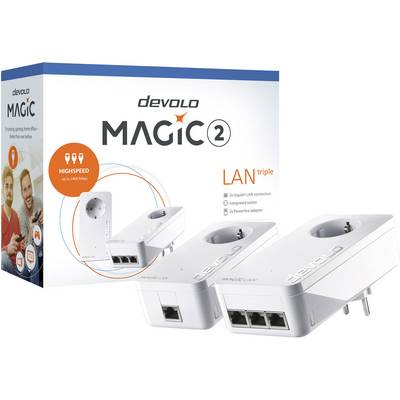 Devolo Magic 2 LAN triple Starter Kit Powerline starter kit 8517 EU Powerline 2400 MBit/s-1