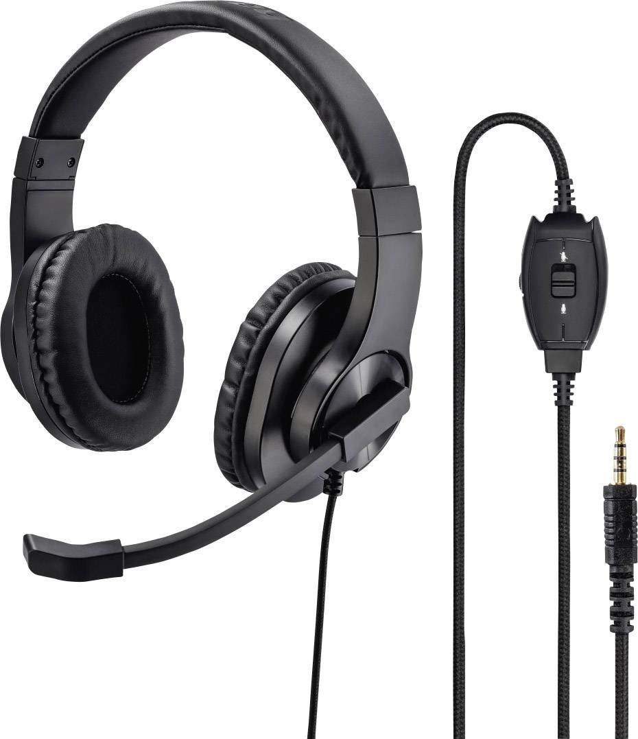 Buy Hama neu | Black Electronic Stereo Over-ear headset Corded (1075100) PC Volume Conrad mute Microphone control