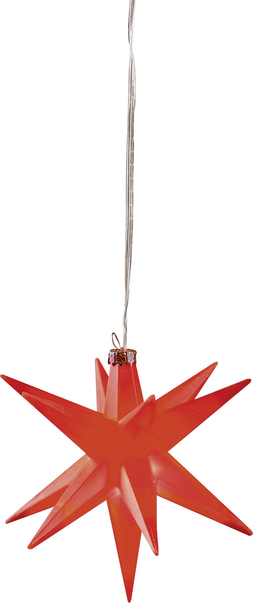 HGD CW62-1003 LED Christmas star Warm white LED (monochrome) Red Timer-0