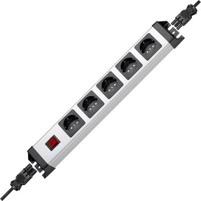 Image of Kopp 2.29520015E8 Power strip (+ switch) 5x Black, Silver GST18i socket 1 pc(s)