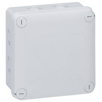 A grey plastic junction box with a removable cover, suitable for electrical installations; 'IP55' is marked on the front.