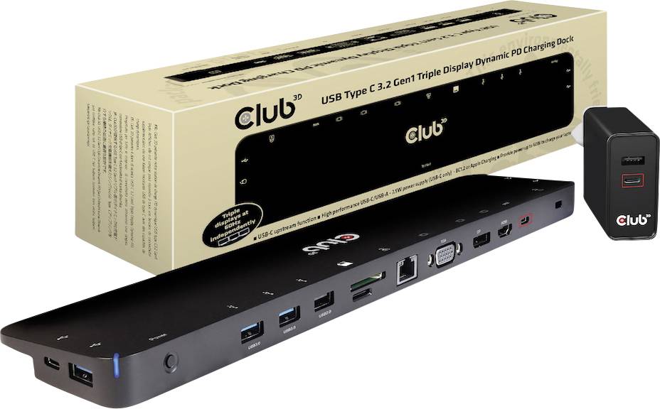 club3D CSV-1564 USB-C laptop docking station Compatible with: Universal