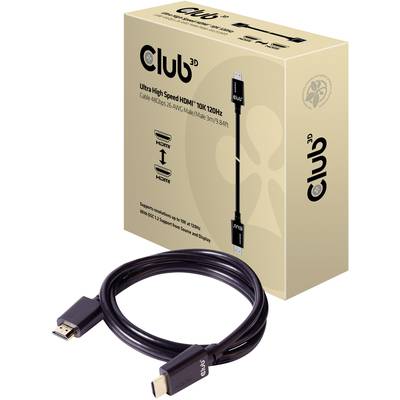 Club 3D HDMI Cable, 3m, 10K 120Hz, 48Gbps, including packaging. Black, with HDMI connectors at both ends.