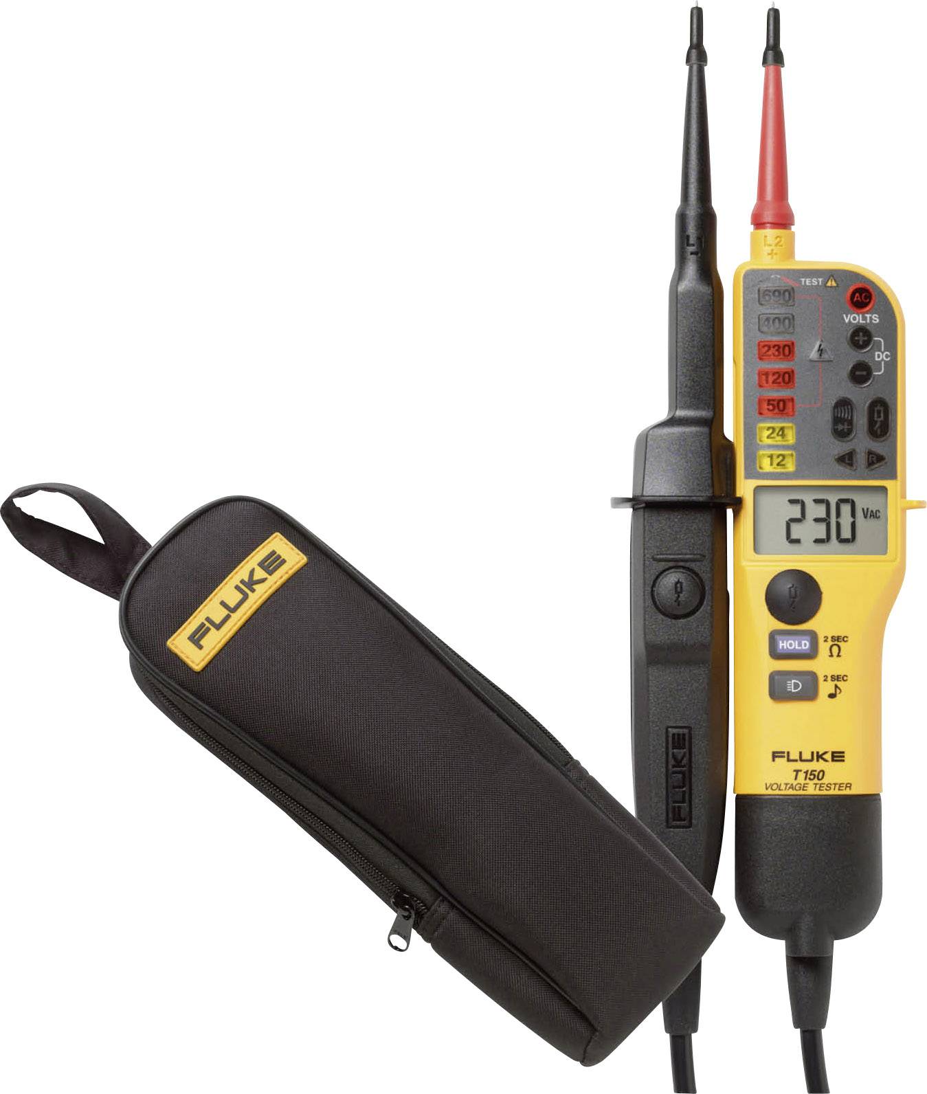 Genuine Fluke T150 Audible Voltage & Continuity Electrical LCD Two Pole Tester