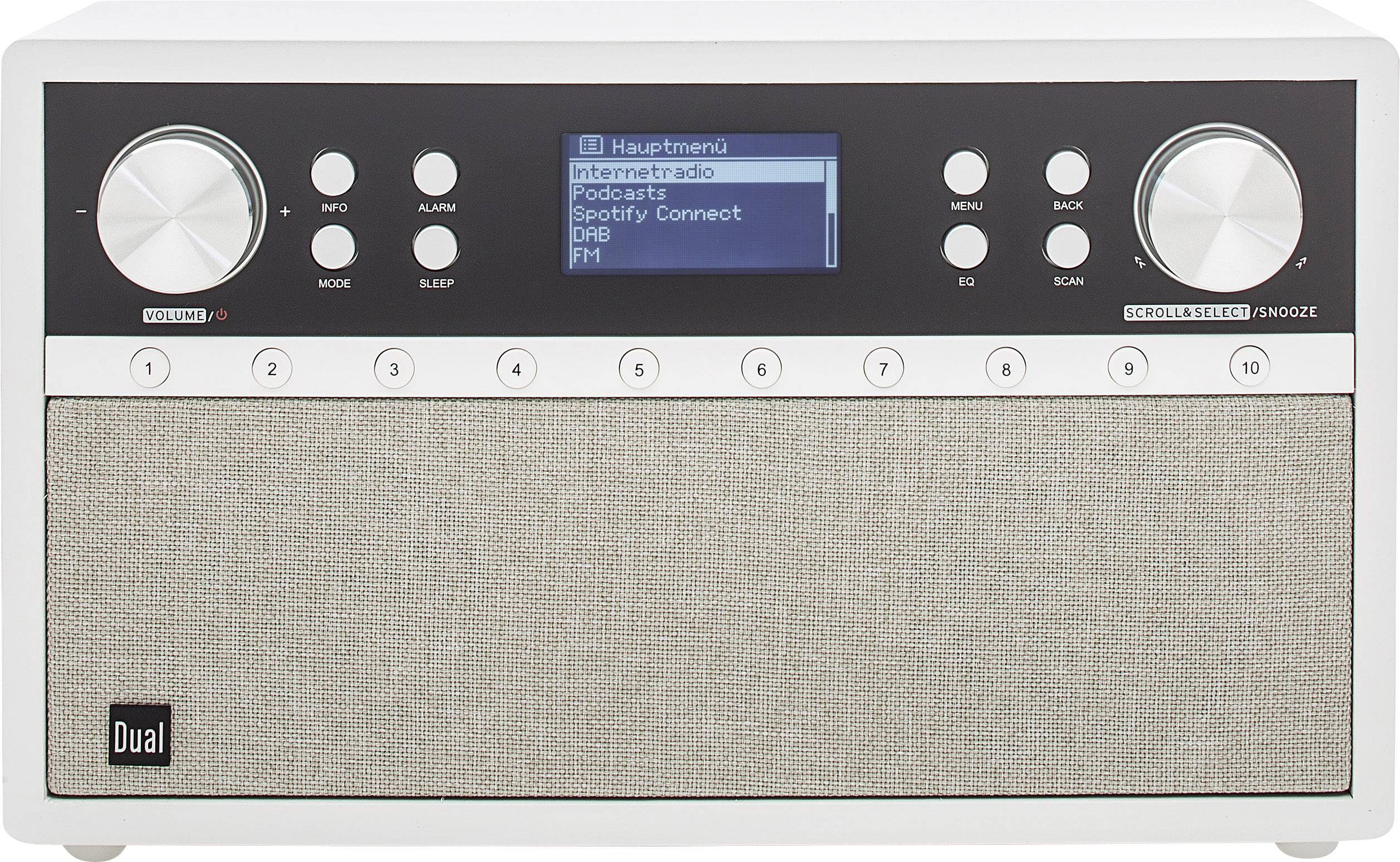 Dual Radiostation IR 105S Internet desk radio DAB+, FM AUX, Bluetooth, Internet radio Spotify Silver