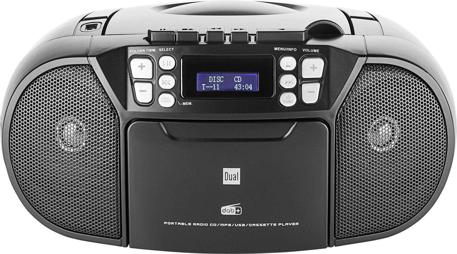 Dual DAB-P 210 Radio CD player DAB+, FM AUX, CD, Tape Black 