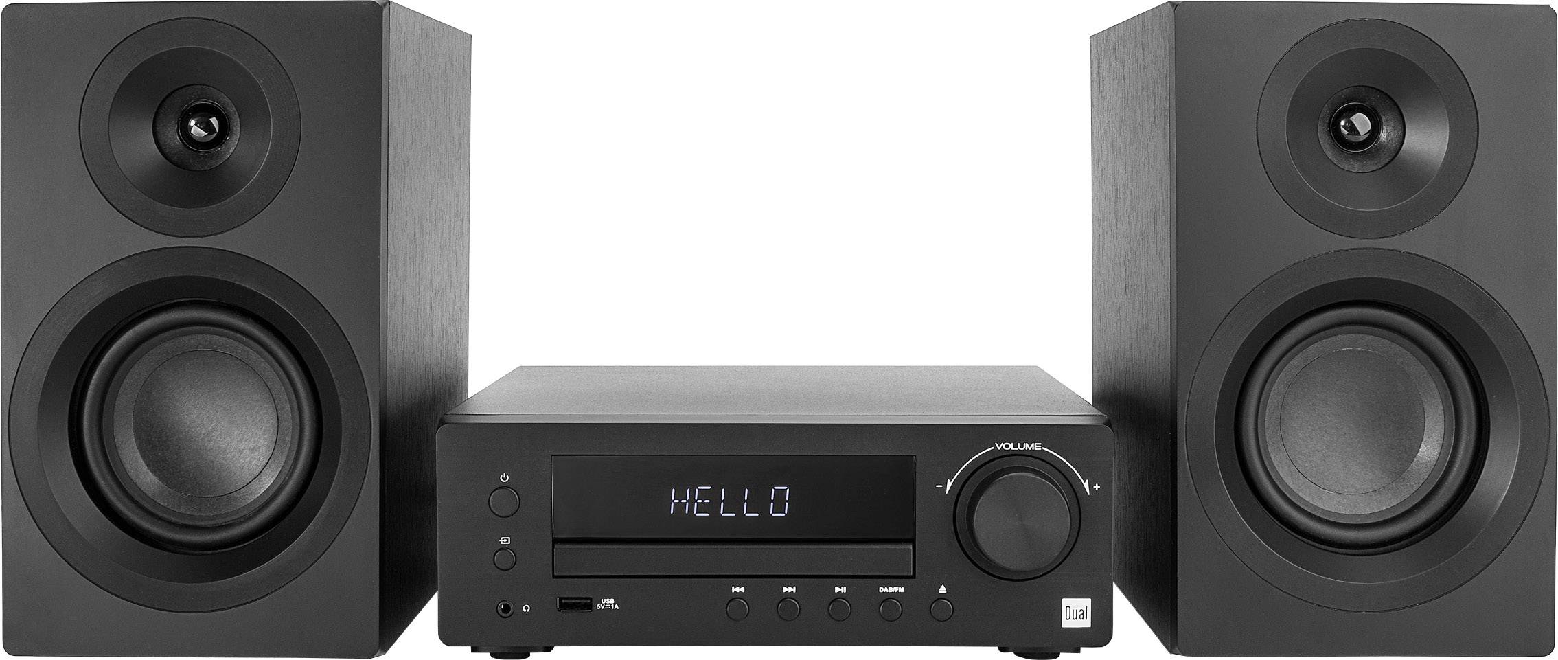 Dual DAB-MS 170 Audio system Bluetooth, CD, DAB+, FM, USB, AUX, incl. speaker box 2 x 25 W Black