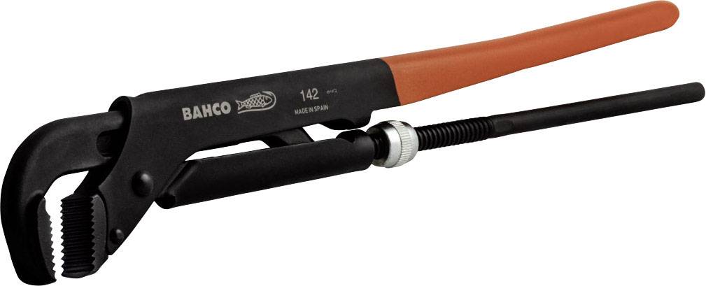 Pipe pliers with a black head and red handle, suitable for gripping and holding pipes and fittings.