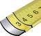 Close-up of a yellow measuring tape with numbers 3 to 7, used for measuring distances or lengths.