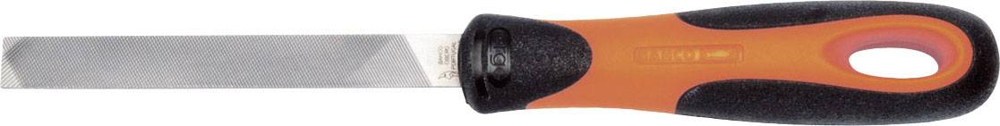 A file with a black and orange handle.