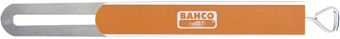 Orange weed puller by BAHCO with handle and metal blade.