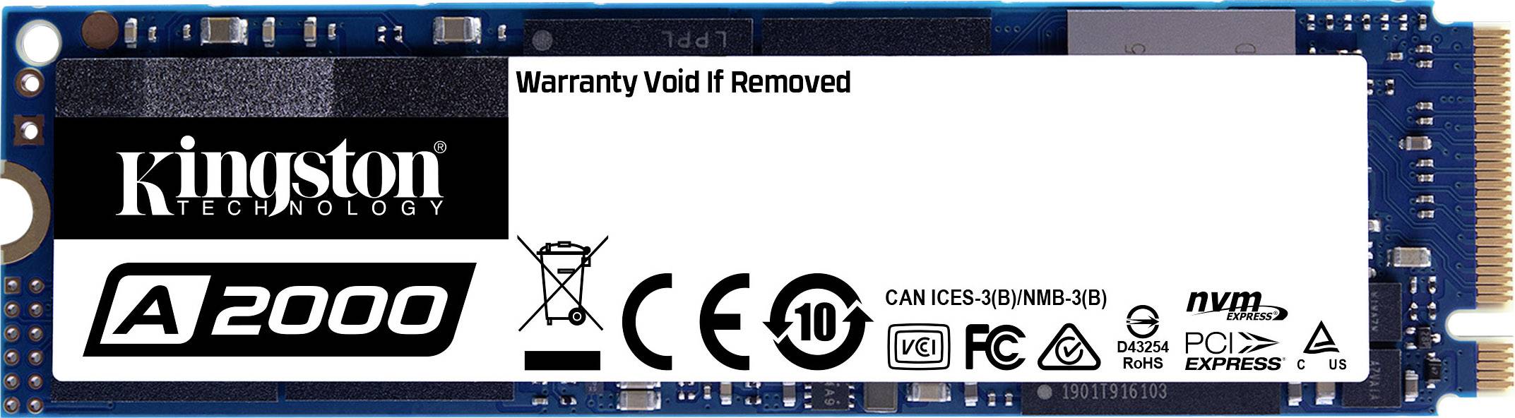 Kingston A2000 1 TB NVMe/PCIe M.2 internal SSD M.2 NVMe PCIe 3.0 x4 Retail SA2000M8/1000G