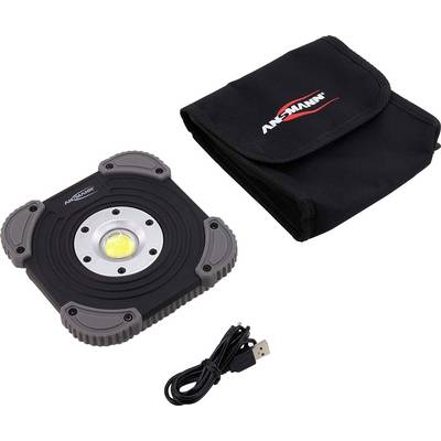 LED work light with four rubber corners, USB cable and black carry bag. Perfect for on the go or working in low light conditions.