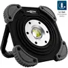Portable work light with rechargeable Li-Ion battery, robust design with rubber corners for enhanced shock resistance.