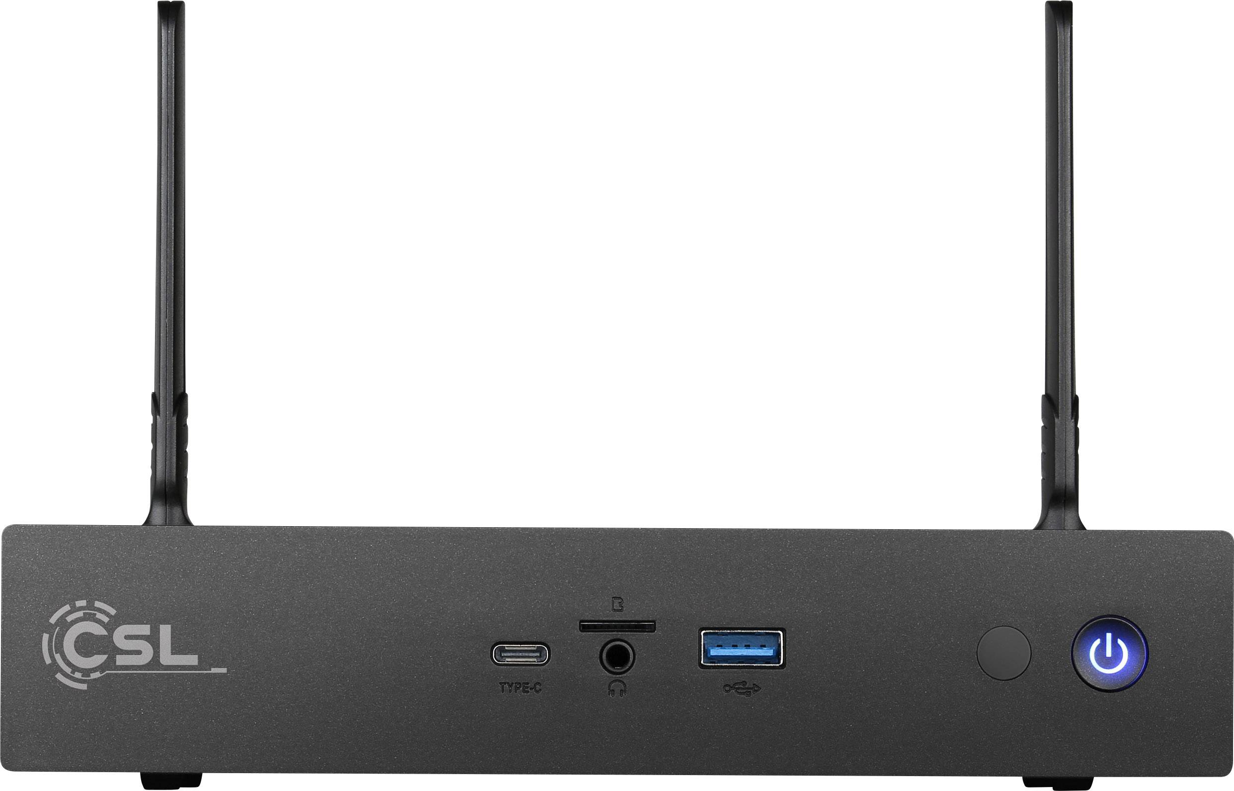 CSL Computer Narrow Box Ultra HD Mini PC Intel Celeron J4205 (4 x 1.5 GHz / max. 2.6 GHz) 8 GB RAM 500 GB SSD Win 10 Home