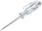 Transparent phase tester with metal tip and ergonomic handle, suitable for testing electrical voltages.